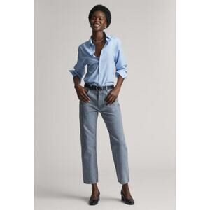 Everlane The Day Heel Pump Black Leather Round Toe Size 6.5